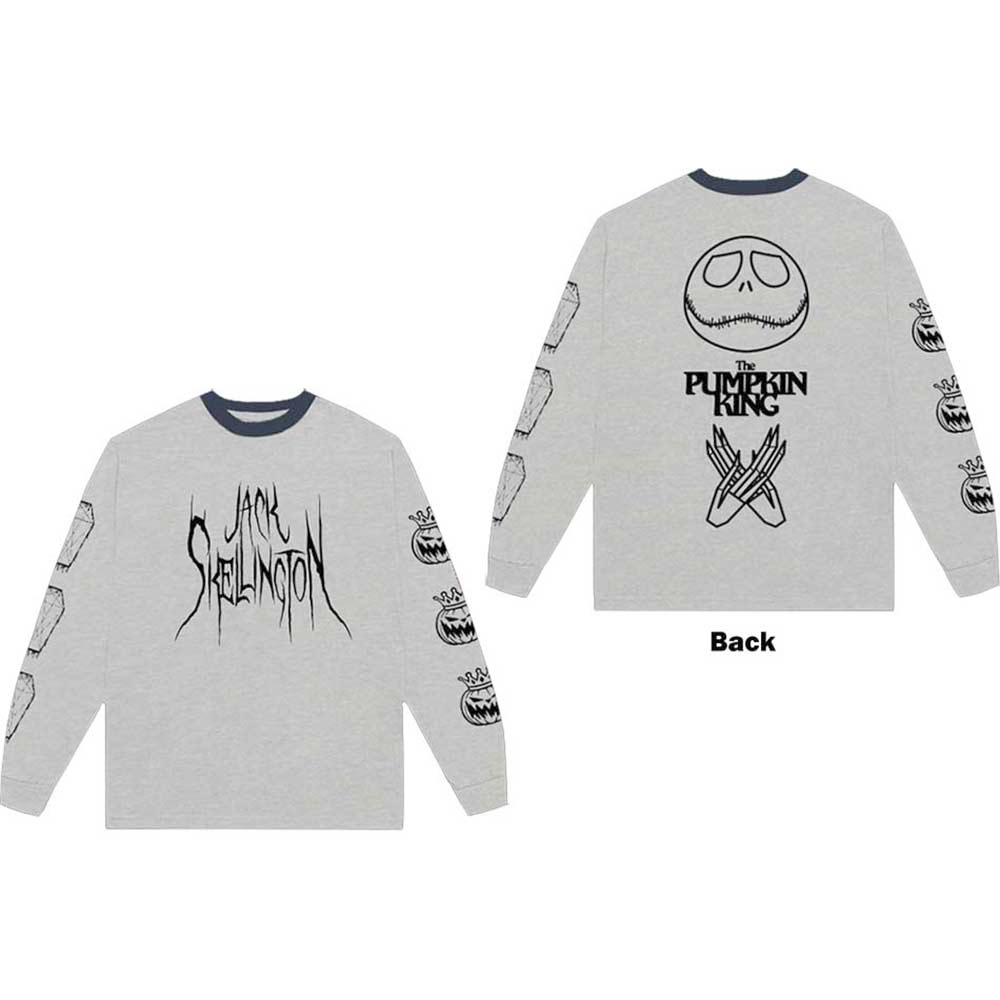 Disney The Nightmare Before Christmas - Pumpkin King Top à manches longues - Gris